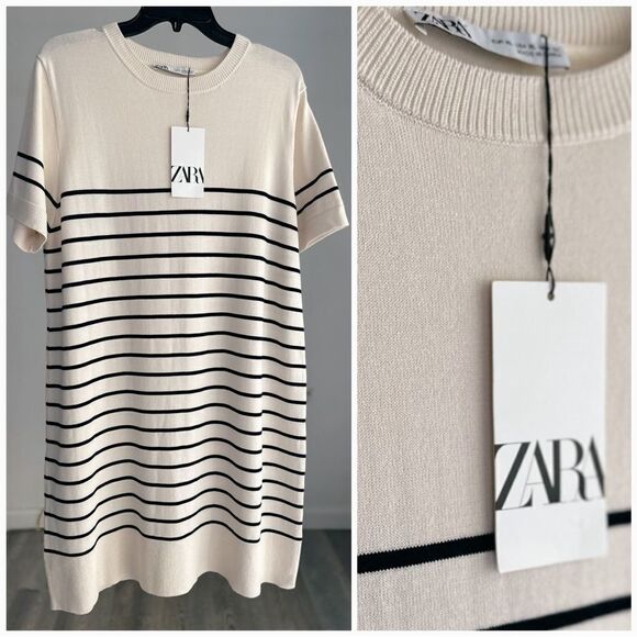 ZARA STRIPED KNIT MINI DRESS - Picture 2 of 9